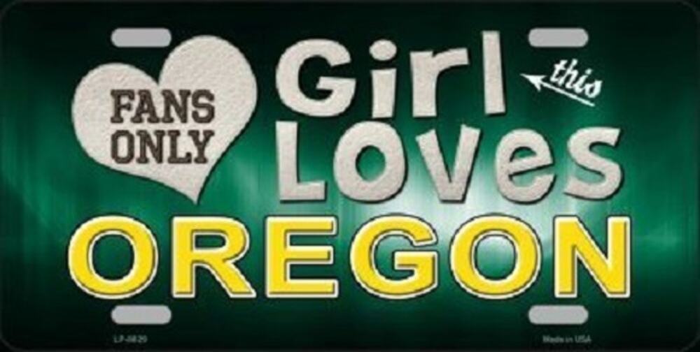 NCAA License Plate Oregon This Girl Loves Her Ducks Metal Auto Sign New